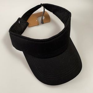 Plain black visor adjustable Velcro back